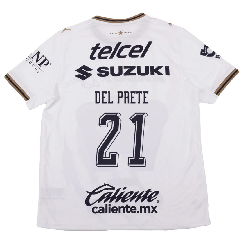 Danxen Homem Camisola Gustavo Del Prete #21 Branco Preto Marrom Alternativa 2026/27 Camisa