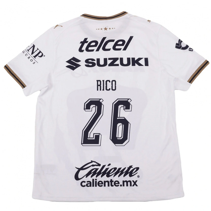 Danxen Homem Camisola Ángel Rico #26 Branco Preto Marrom Alternativa 2026/27 Camisa