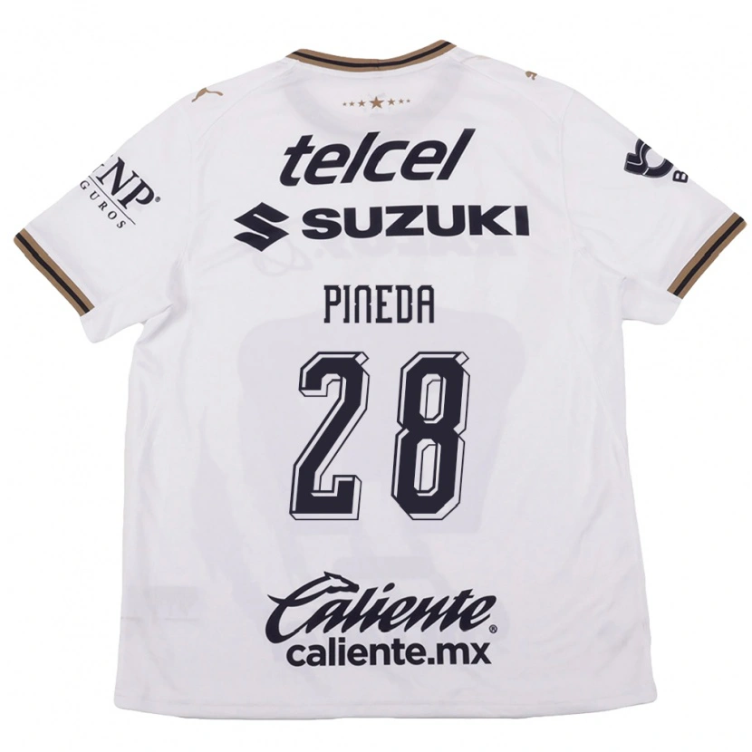 Danxen Homem Camisola Grecia Pineda #28 Branco Preto Marrom Alternativa 2026/27 Camisa