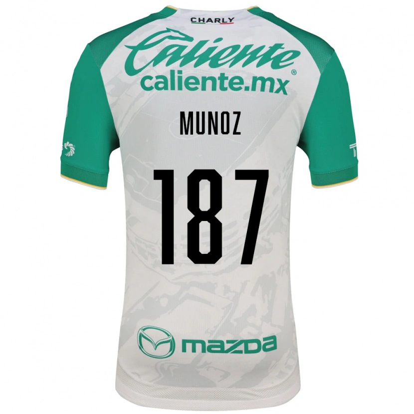 Danxen Homem Camisola Diego Muñoz #187 Verde Claro Branco Alternativa 2026/27 Camisa