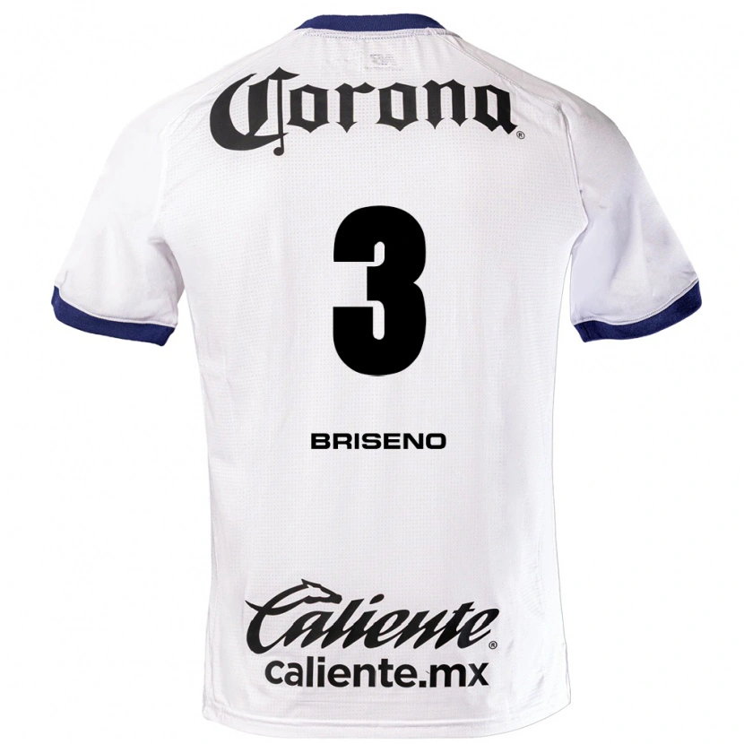 Danxen Homem Camisola Antonio Briseño #3 Branco Azul Preto Alternativa 2026/27 Camisa
