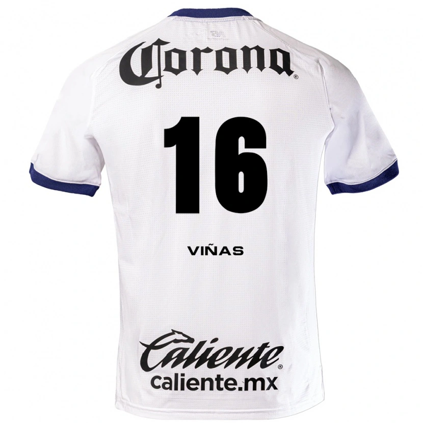 Danxen Homem Camisola Federico Viñas #16 Branco Azul Preto Alternativa 2026/27 Camisa