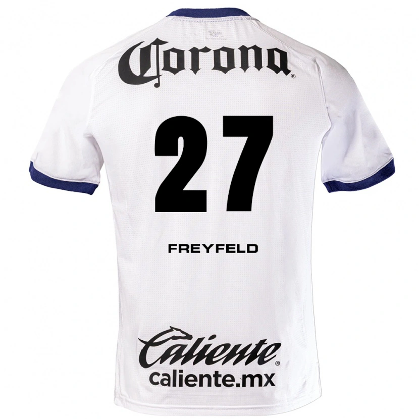 Danxen Homem Camisola Emiliano Freyfeld #27 Branco Azul Preto Alternativa 2026/27 Camisa