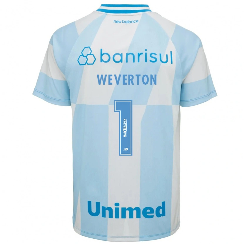 Danxen Homem Camisola Weverton Pereira Da Silva #1 Azul Claro Branco Alternativa 2026/27 Camisa