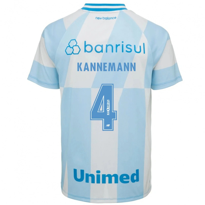Danxen Homem Camisola Walter Kannemann #4 Azul Claro Branco Alternativa 2026/27 Camisa