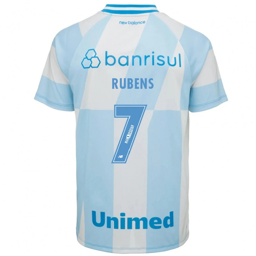 Danxen Homem Camisola Rubens #7 Azul Claro Branco Alternativa 2026/27 Camisa