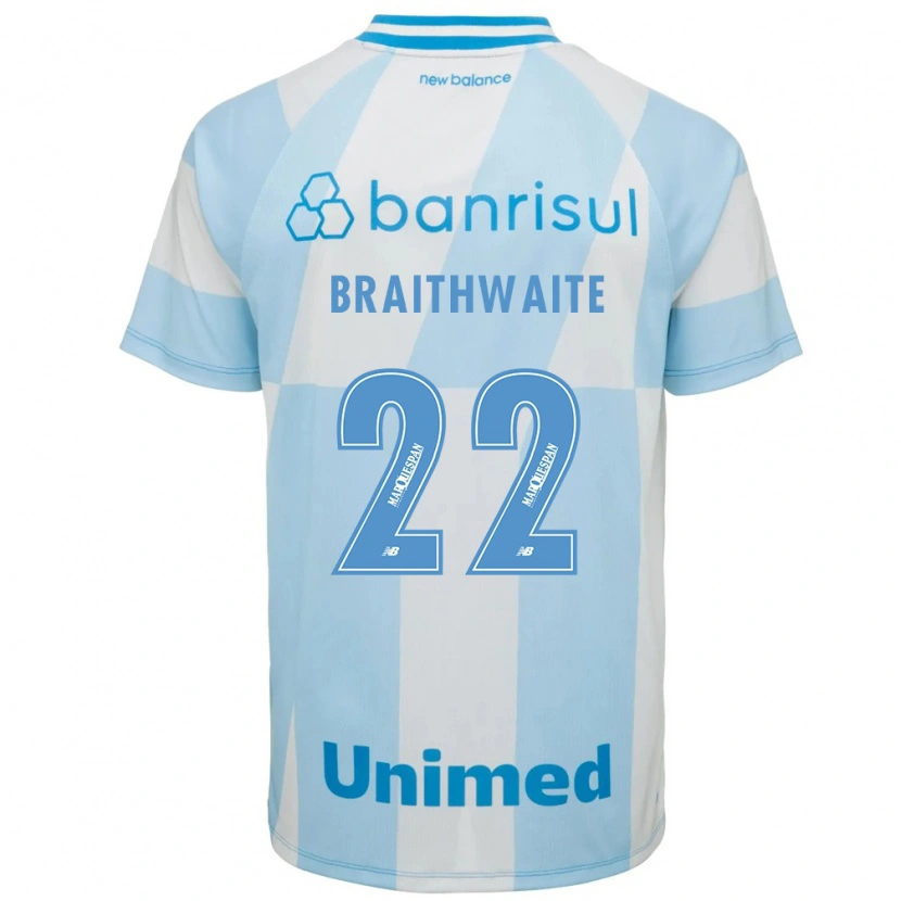 Danxen Homem Camisola Martin Braithwaite #22 Azul Claro Branco Alternativa 2026/27 Camisa