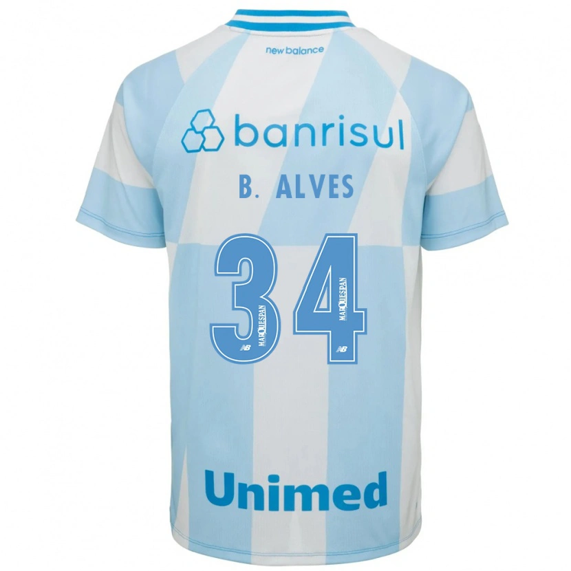 Danxen Homem Camisola Bruno Alves #34 Azul Claro Branco Alternativa 2026/27 Camisa