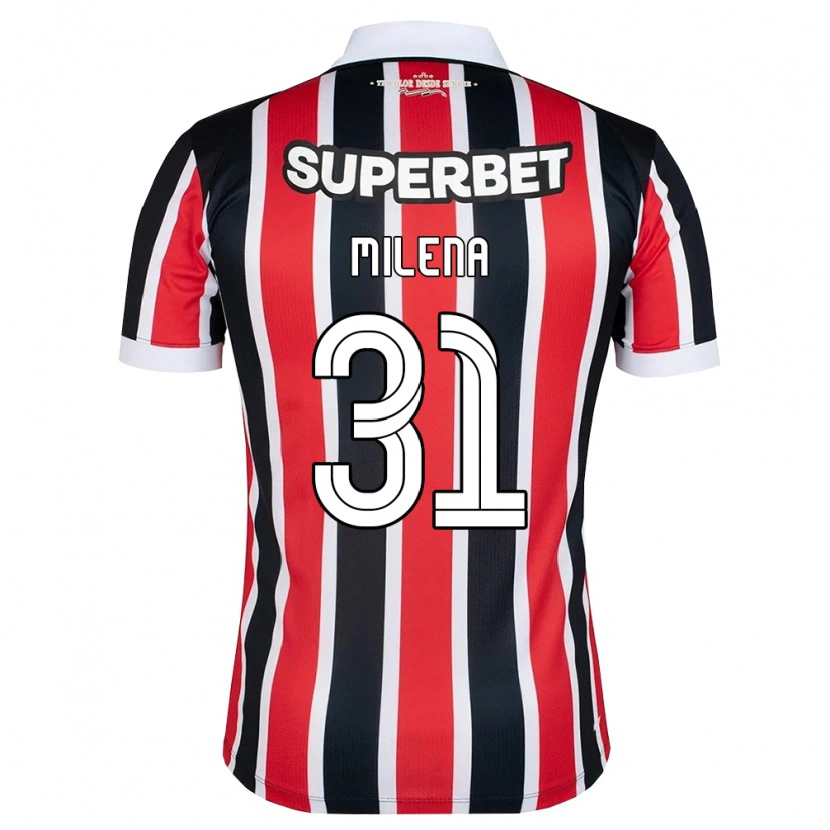 Danxen Homem Camisola Milena #31 Vermelho Branco Preto Alternativa 2026/27 Camisa
