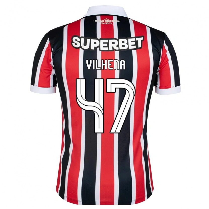 Danxen Homem Camisola Pedro Vilhena #47 Vermelho Branco Preto Alternativa 2026/27 Camisa