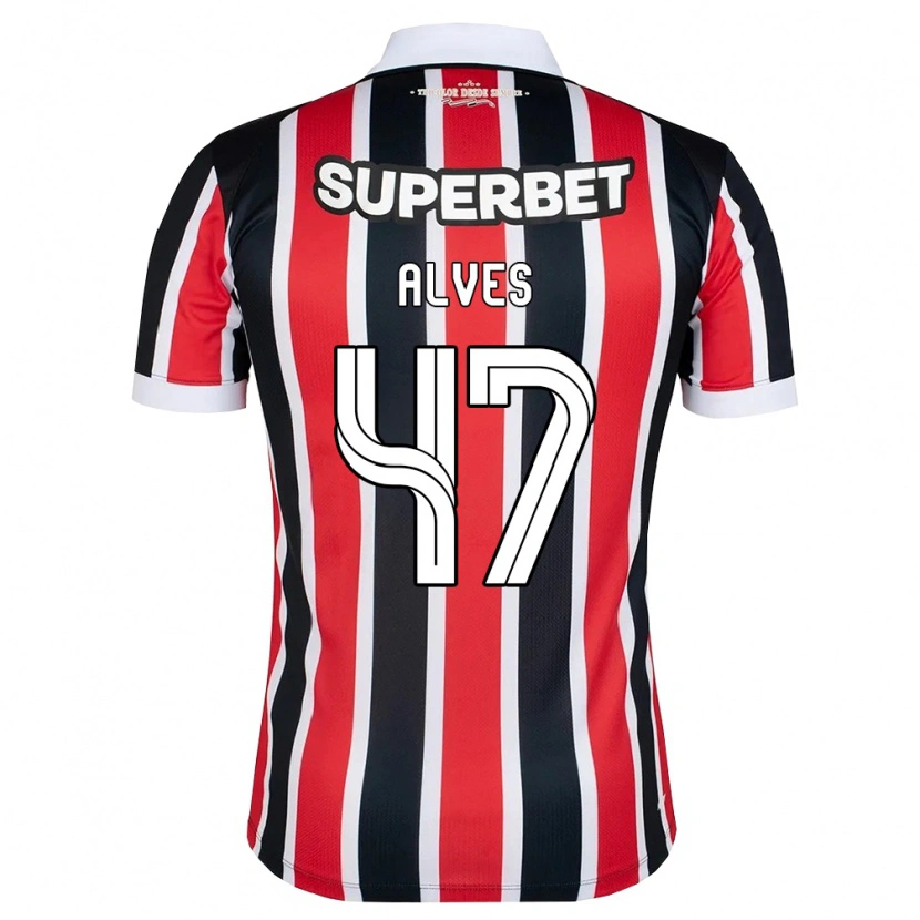 Danxen Homem Camisola Matheus Alves #47 Vermelho Branco Preto Alternativa 2026/27 Camisa