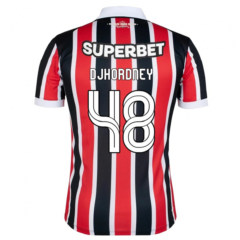 Danxen Homem Camisola Djhordney Ferreira #48 Vermelho Branco Preto Alternativa 2026/27 Camisa
