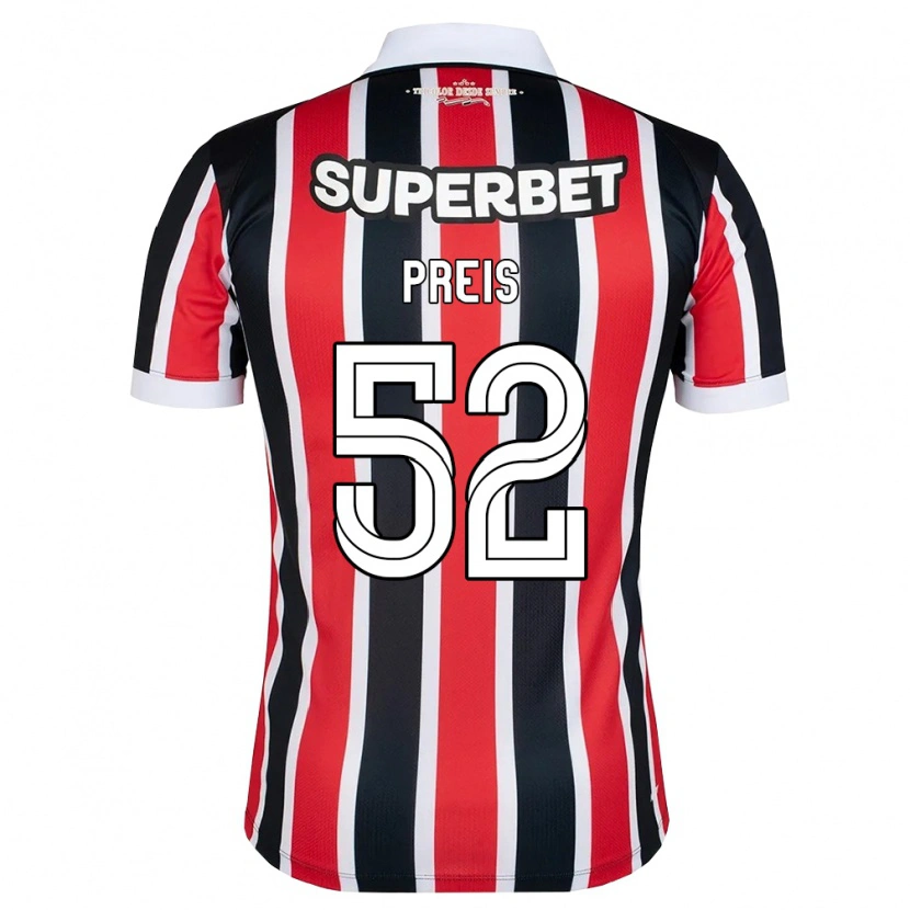 Danxen Homem Camisola Felipe Preis #52 Vermelho Branco Preto Alternativa 2026/27 Camisa