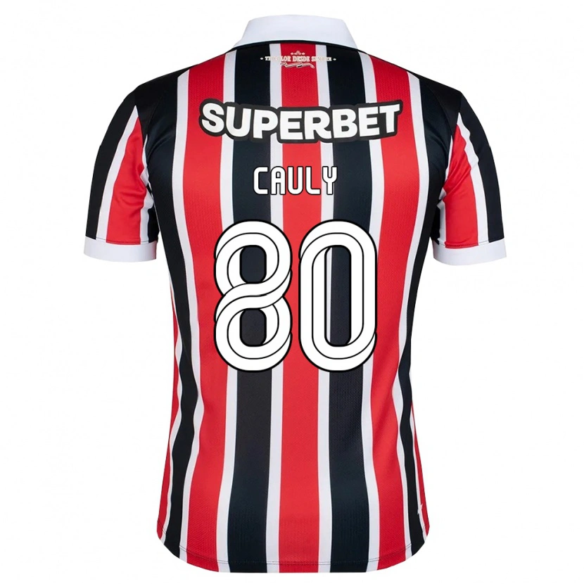 Danxen Homem Camisola Cauly Oliveira Souza #80 Vermelho Branco Preto Alternativa 2026/27 Camisa