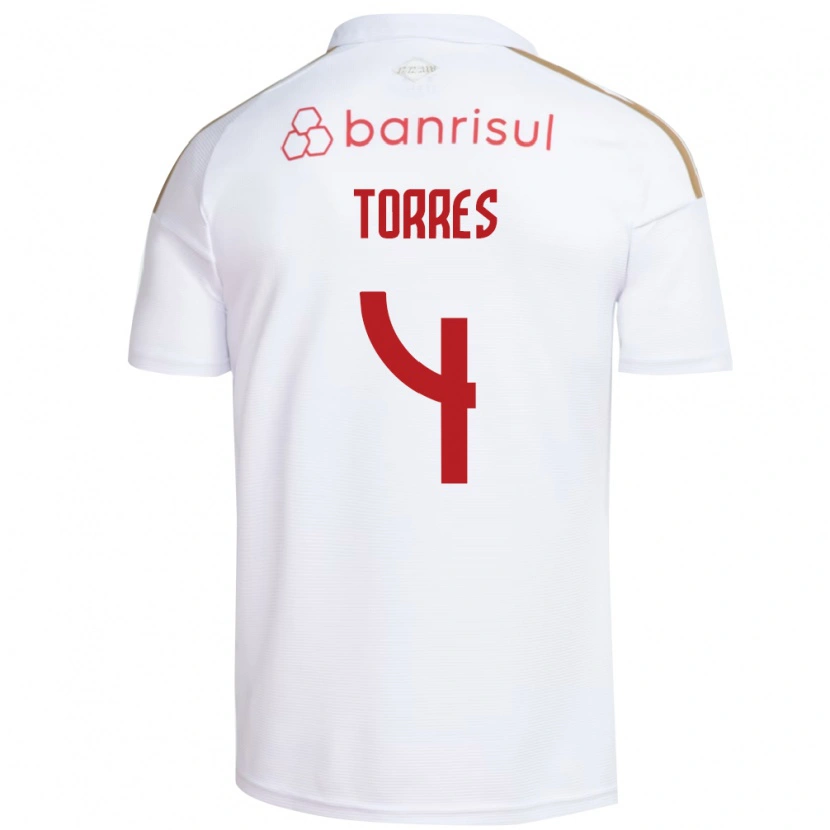 Danxen Homem Camisola Félix Torres #4 Branco Vermelho Alternativa 2026/27 Camisa