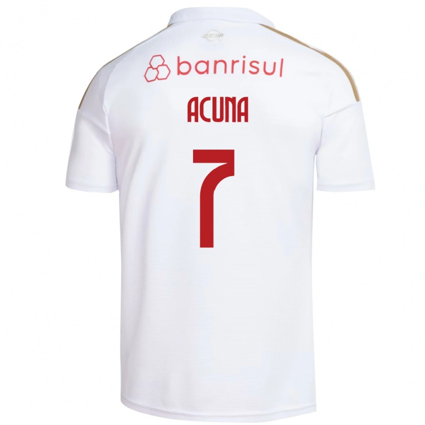 Danxen Homem Camisola Yenny Acuña #7 Branco Vermelho Alternativa 2026/27 Camisa