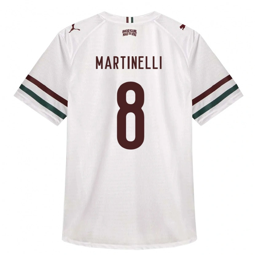 Danxen Homem Camisola Matheus Martinelli Lima #8 Branco Verde Borgonha Alternativa 2026/27 Camisa