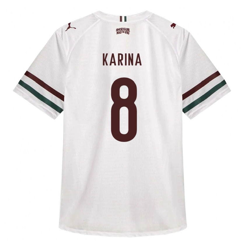 Danxen Homem Camisola Karina #8 Branco Verde Borgonha Alternativa 2026/27 Camisa