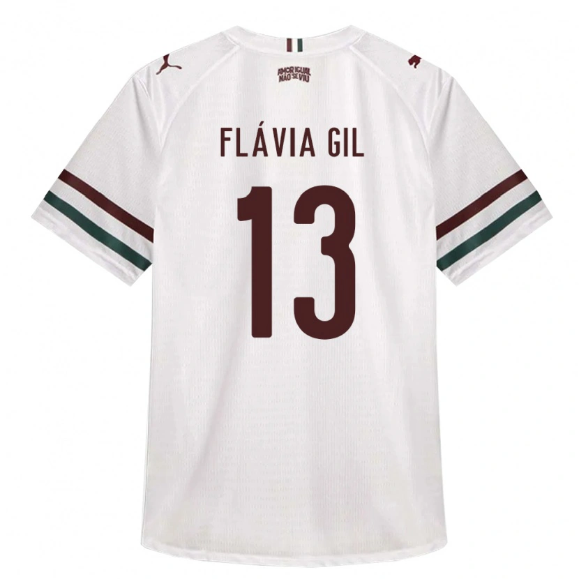 Danxen Homem Camisola Flávia Gil #13 Branco Verde Borgonha Alternativa 2026/27 Camisa