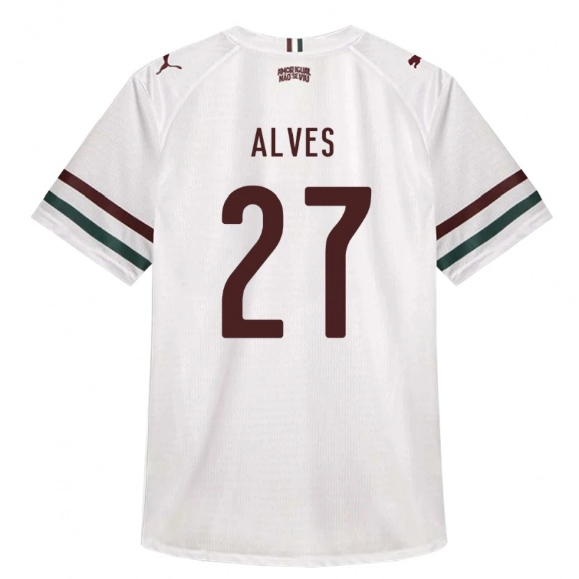 Danxen Homem Camisola Felipe Alves #27 Branco Verde Borgonha Alternativa 2026/27 Camisa