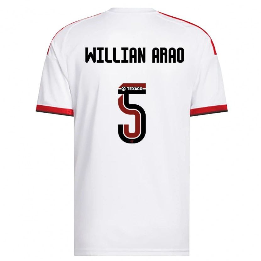 Danxen Homem Camisola Willian Arao #5 Branco Vermelho Preto Alternativa 2026/27 Camisa