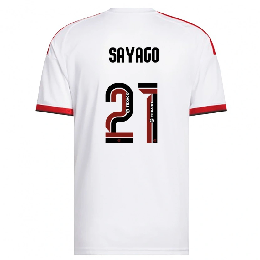 Danxen Homem Camisola Juan Sayago #21 Branco Vermelho Preto Alternativa 2026/27 Camisa