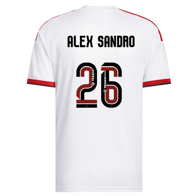 Danxen Homem Camisola Alex Sandro #26 Branco Vermelho Preto Alternativa 2026/27 Camisa