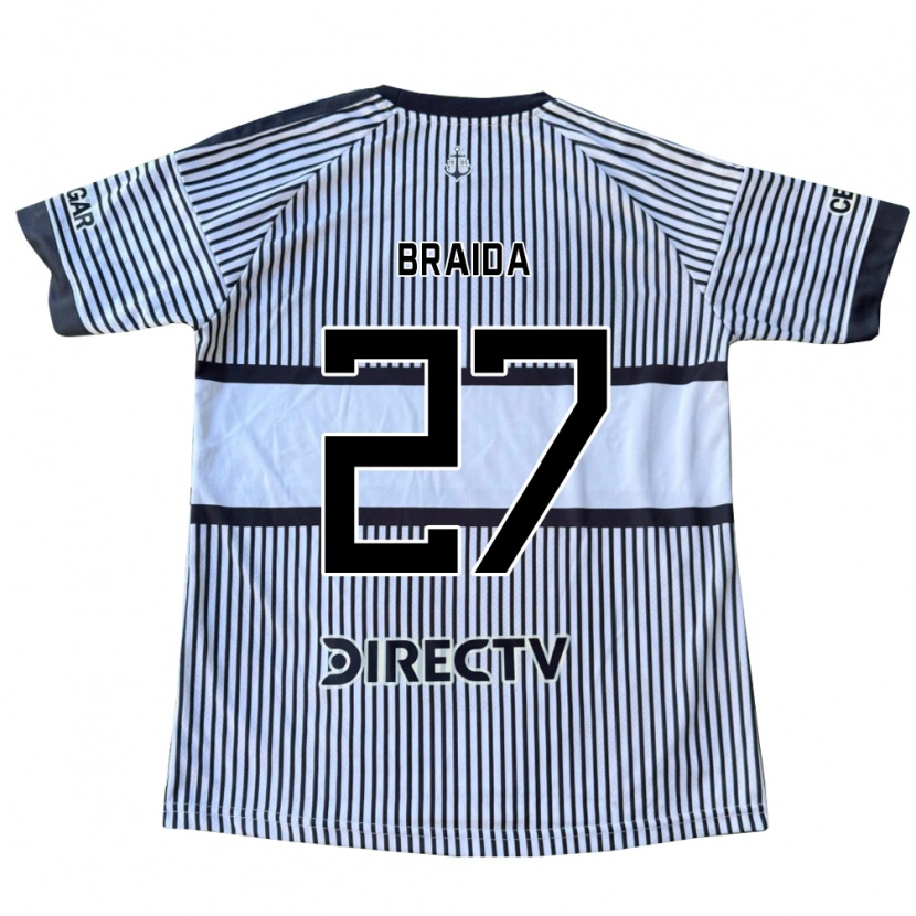 Danxen Homem Camisola Malcom Braida #27 Branco Preto Amarelo Alternativa 2026/27 Camisa