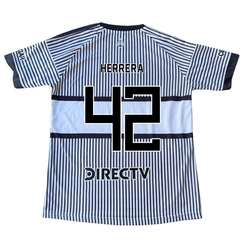 Danxen Homem Camisola Facundo Herrera #42 Branco Preto Amarelo Alternativa 2026/27 Camisa