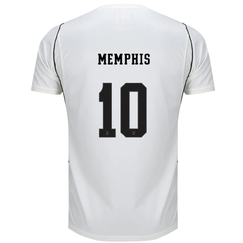 Danxen Homem Camisola Memphis Depay #10 Branco Preto Vermelho Principal 2026/27 Camisa