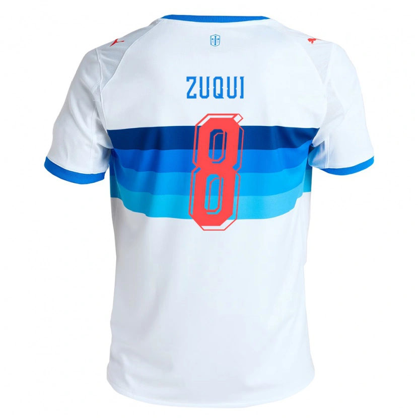 Danxen Mulher Camisola Fernando Zuqui #8 Branco Azul Celeste Principal 2026/27 Camisa