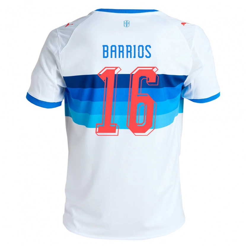 Danxen Mulher Camisola Martín Barrios #16 Branco Azul Celeste Principal 2026/27 Camisa