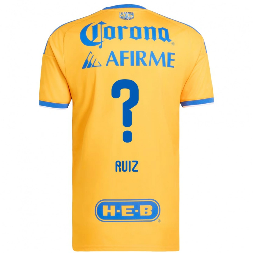 Danxen Mulher Camisola Luis Ruiz #0 Amarelo Azul Principal 2026/27 Camisa