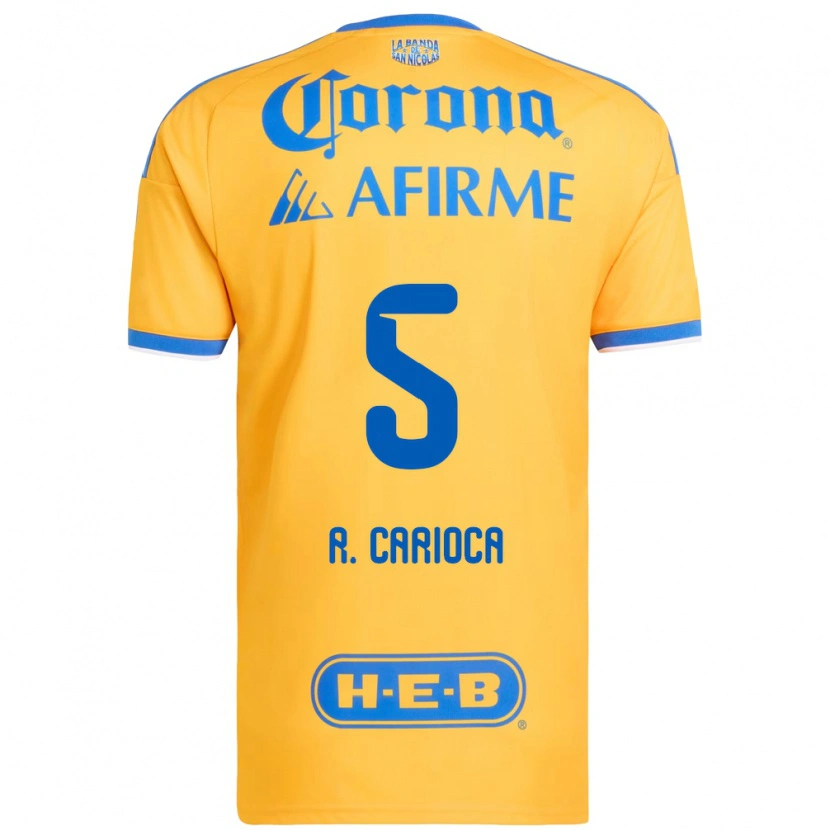 Danxen Mulher Camisola Rafael Carioca #5 Amarelo Azul Principal 2026/27 Camisa