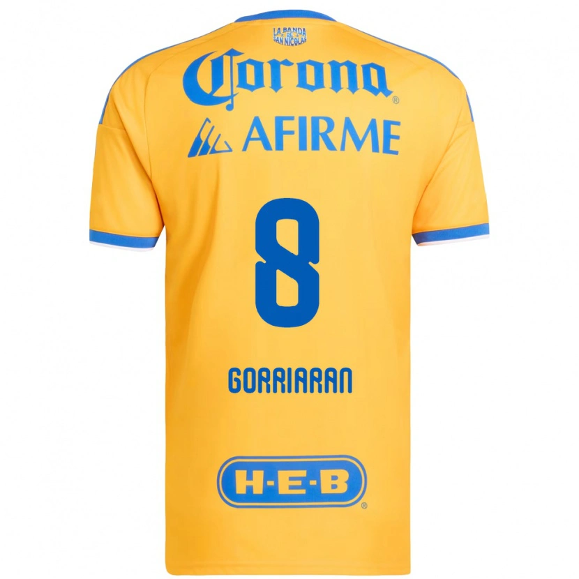 Danxen Mulher Camisola Fernando Gorriarán #8 Amarelo Azul Principal 2026/27 Camisa