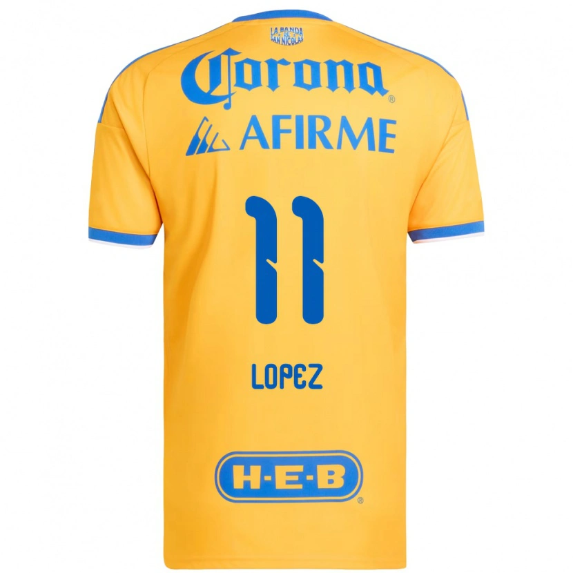 Danxen Mulher Camisola Nicolas Lopez #11 Amarelo Azul Principal 2026/27 Camisa
