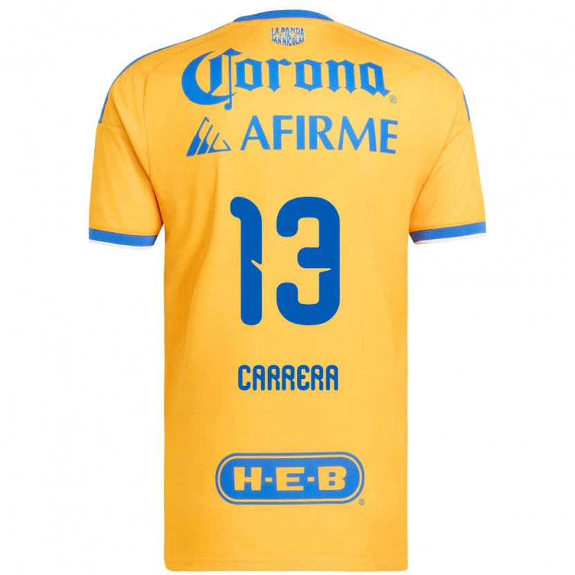 Danxen Mulher Camisola Antonio Carrera #13 Amarelo Azul Principal 2026/27 Camisa