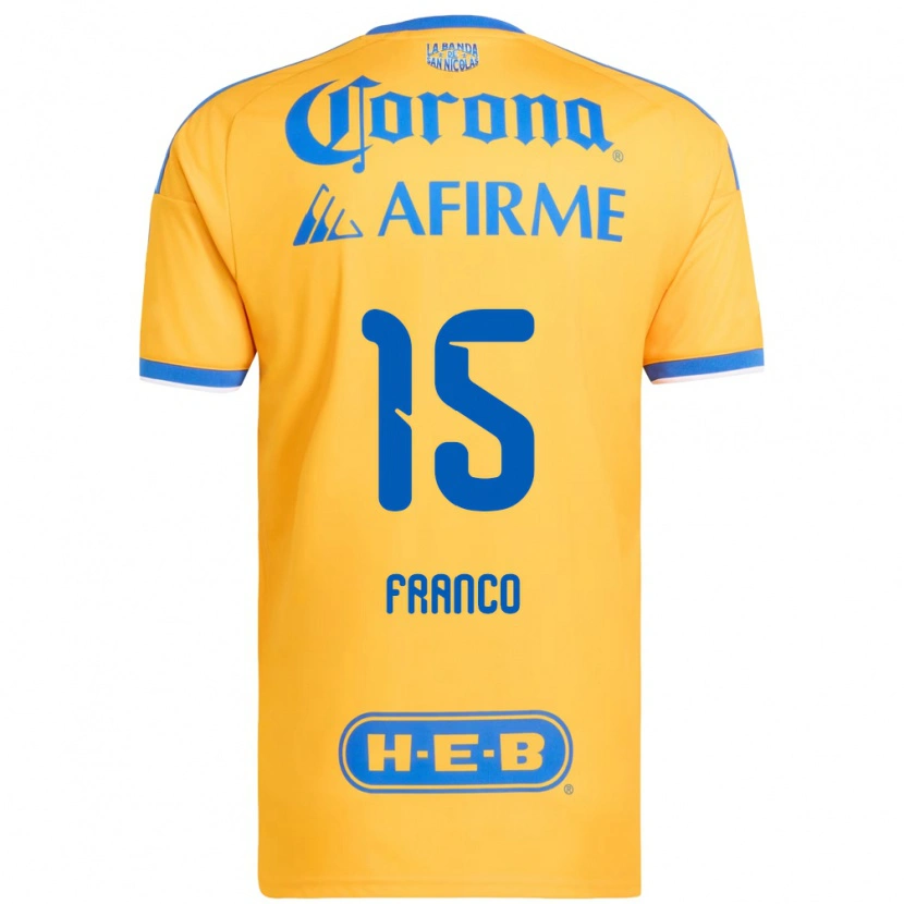 Danxen Mulher Camisola Alan Franco #15 Amarelo Azul Principal 2026/27 Camisa
