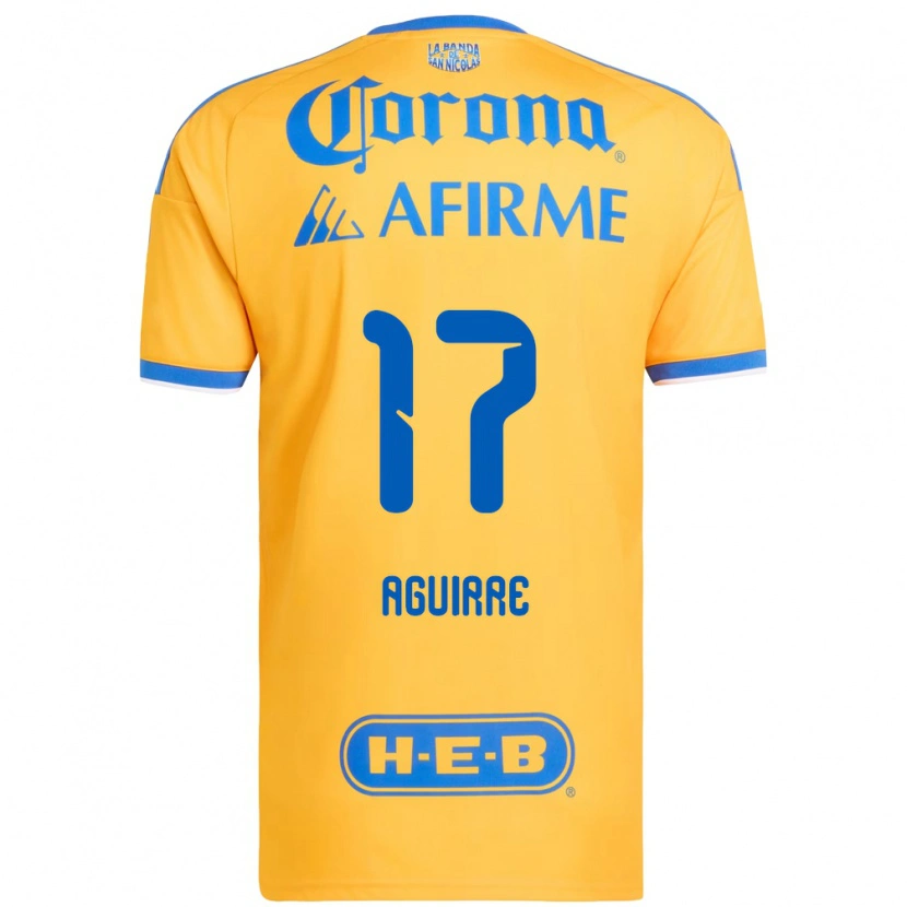 Danxen Mulher Camisola Rodrigo Aguirre #17 Amarelo Azul Principal 2026/27 Camisa