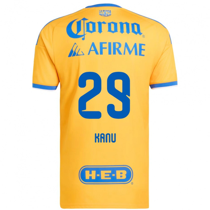 Danxen Mulher Camisola Uchenna Kanu #29 Amarelo Azul Principal 2026/27 Camisa