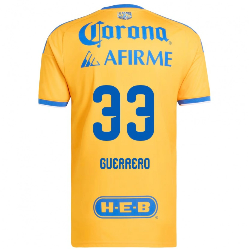 Danxen Mulher Camisola Rafael Guerrero #33 Amarelo Azul Principal 2026/27 Camisa