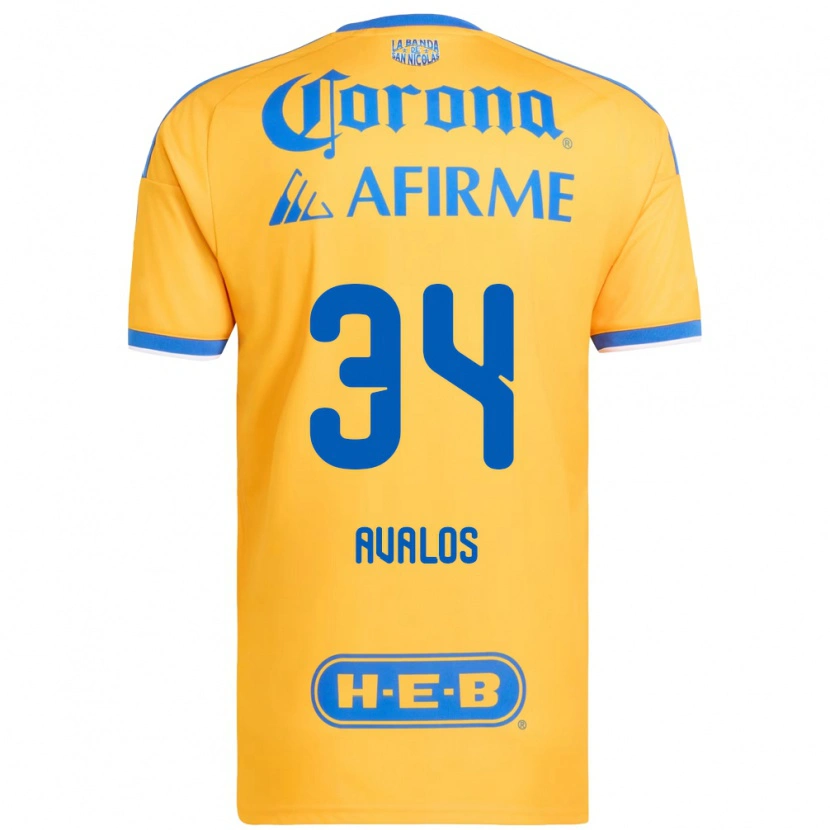 Danxen Mulher Camisola Erick Avalos #34 Amarelo Azul Principal 2026/27 Camisa