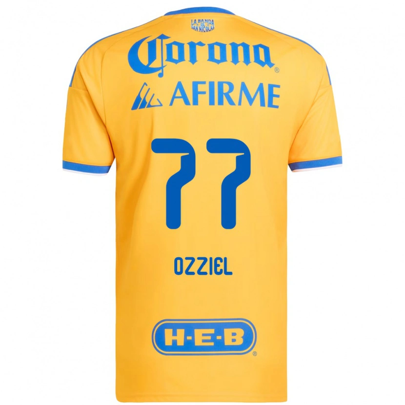 Danxen Mulher Camisola Ozziel Herrera #77 Amarelo Azul Principal 2026/27 Camisa