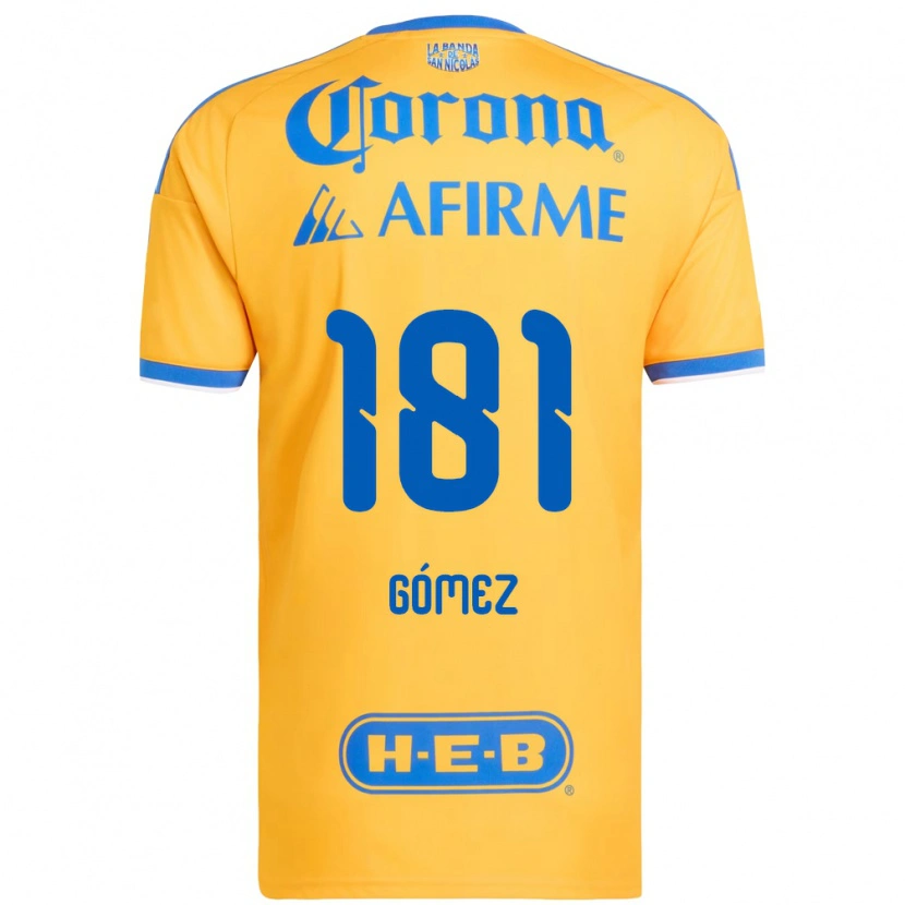 Danxen Mulher Camisola Luis Gómez #181 Amarelo Azul Principal 2026/27 Camisa