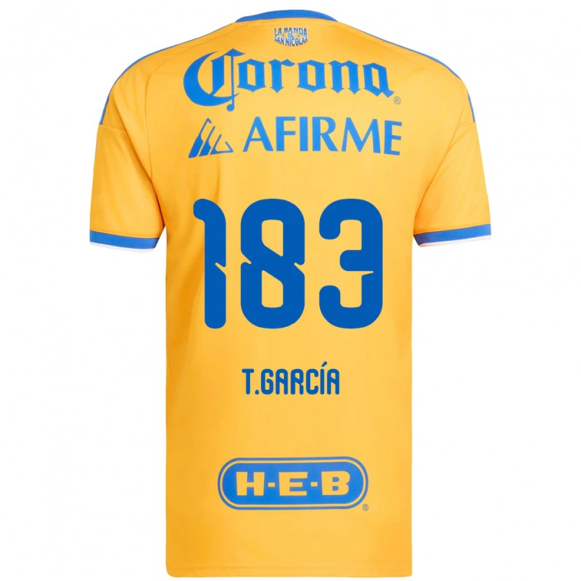 Danxen Mulher Camisola Tomás García #183 Amarelo Azul Principal 2026/27 Camisa