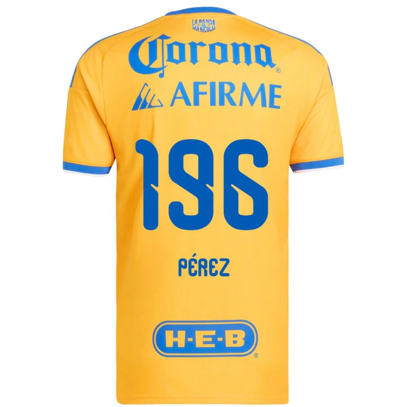 Danxen Mulher Camisola Axel Pérez #196 Amarelo Azul Principal 2026/27 Camisa