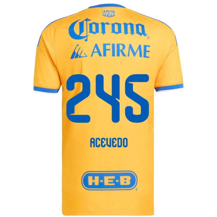 Danxen Mulher Camisola Kevin Acevedo #245 Amarelo Azul Principal 2026/27 Camisa