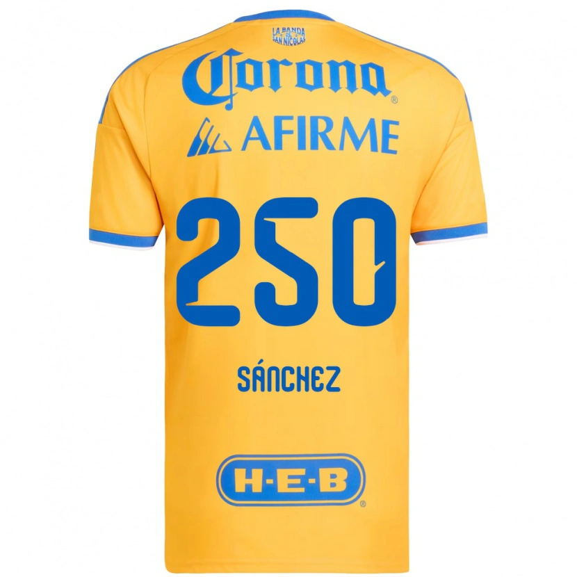 Danxen Mulher Camisola Fernando Sánchez #250 Amarelo Azul Principal 2026/27 Camisa