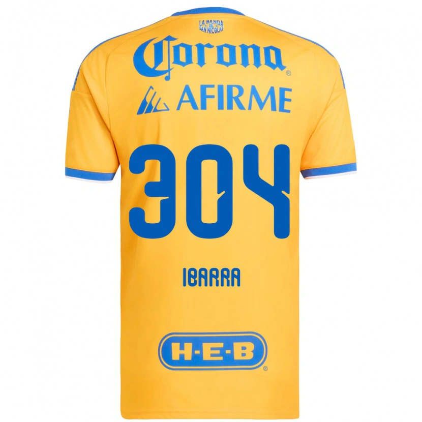 Danxen Mulher Camisola Luis Ibarra #304 Amarelo Azul Principal 2026/27 Camisa