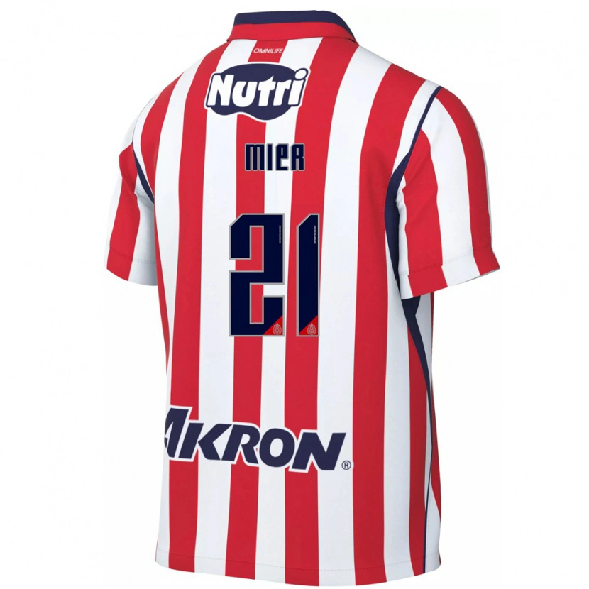 Danxen Mulher Camisola Hiram Mier #21 Vermelho Branco Principal 2026/27 Camisa